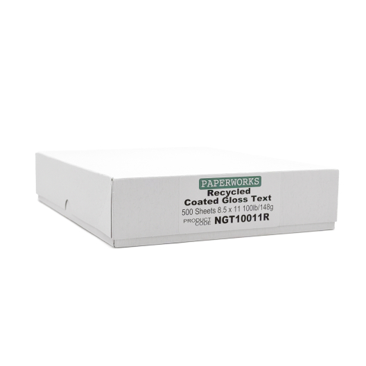 Paperworks Recycled Coated Gloss 100lb/148g Paper 8-1/2x11 500/pkg