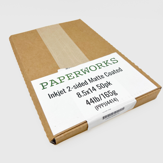 Paperworks Inkjet 2-sided Matte Coated 8-1/2x14 44lb/165g 50/pkg
