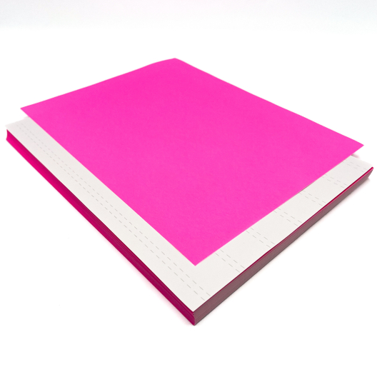 Fluorescent Pink 8-1/2x11 Self-Adhesive Label Paper 100/pkg