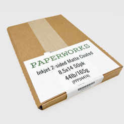 Paperworks Inkjet 2-sided Matte Coated 8-1/2x14 44lb/165g 50/pkg