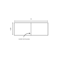  4-1/4x11 Blank Golf Scorecards 1-up 80lb/216g Cardstock 500/pkg 